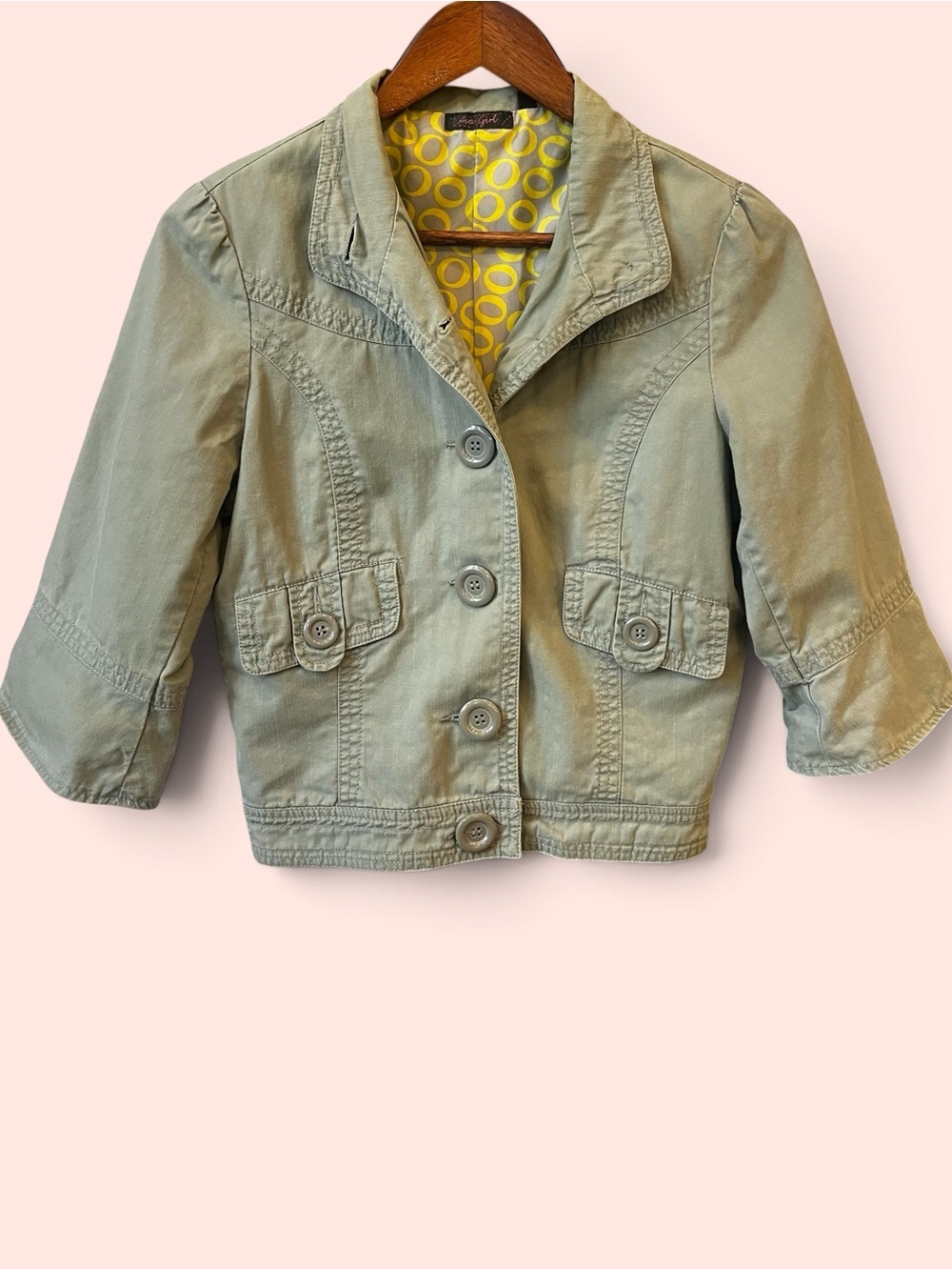 Olive Green Cropped Jacket